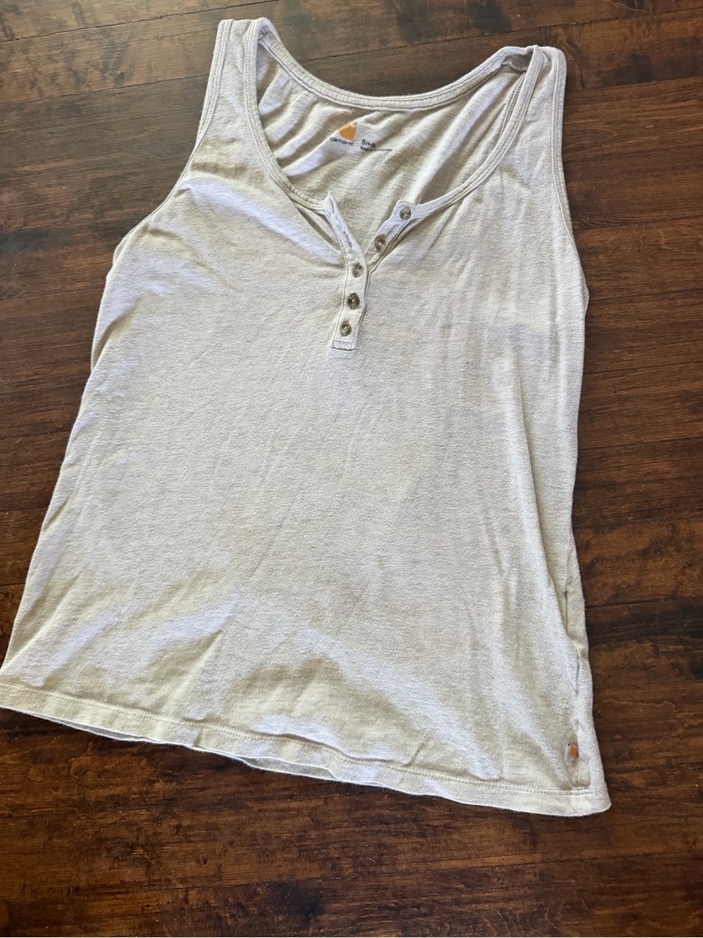 Carhartt Light Gray Women's Henley Tank Size Small Tank Too Casual